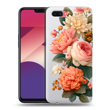 Пластиковый чехол на OPPO A3s с принтом цветы