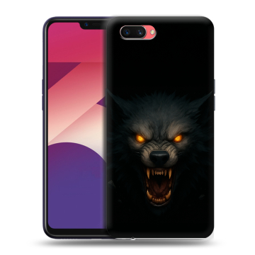 Пластиковый чехол на OPPO A3s с принтом Волк