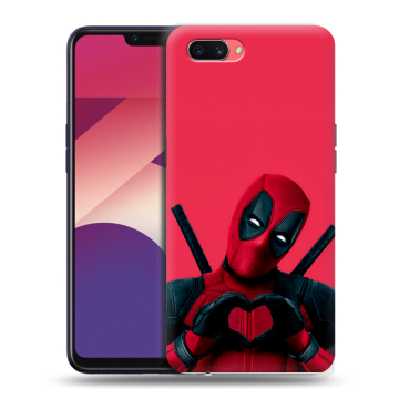 Пластиковый чехол на OPPO A3s с принтом Дедпул Deadpool Пластиковый чехол на OPPO A3s с принтом Дедпул Deadpool