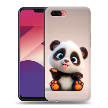 Пластиковый чехол на OPPO A3s с принтом милая панда