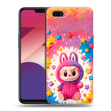 Пластиковый чехол на OPPO A3s с принтом Labubu Лабубу