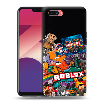 Пластиковый чехол на OPPO A3s с принтом Roblox Роблокс