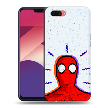 Пластиковый чехол на OPPO A3s с принтом Spiderman Человек паук
