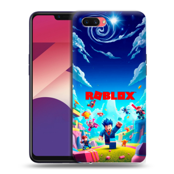 Пластиковый чехол на OPPO A3s с принтом Roblox Роблокс Пластиковый чехол на OPPO A3s с принтом Roblox Роблокс
