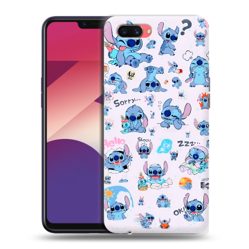 Пластиковый чехол на OPPO A3s с принтом Лило и Стич