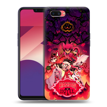 Пластиковый чехол на OPPO A3s с принтом Hazbin Hotel Отель Хазбин