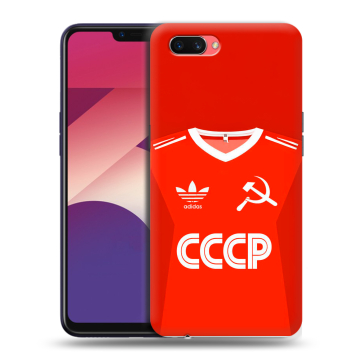 Пластиковый чехол на OPPO A3s с принтом Флаг Герб СССР