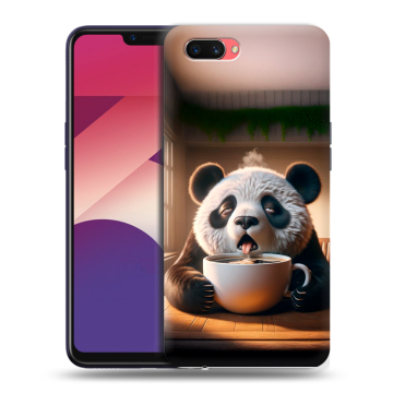 Пластиковый чехол на OPPO A3s с принтом смешная панда Пластиковый чехол на OPPO A3s с принтом смешная панда