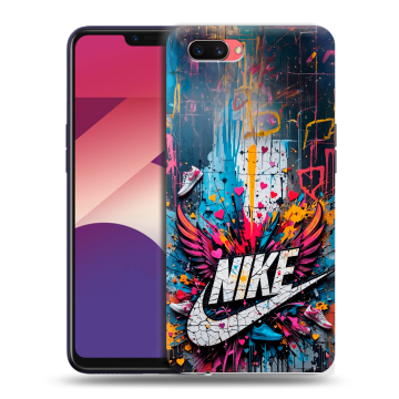 Пластиковый чехол на OPPO A3s с принтом Nike Найк Пластиковый чехол на OPPO A3s с принтом Nike Найк