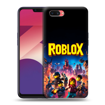 Пластиковый чехол на OPPO A3s с принтом Roblox Роблокс
