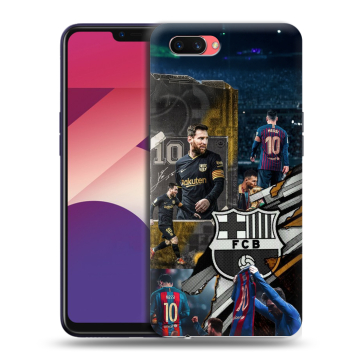 Пластиковый чехол на OPPO A3s с принтом Messi Barcelona