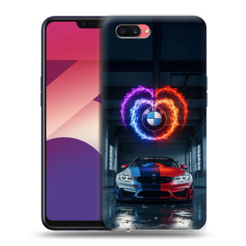 Пластиковый чехол на OPPO A3s с принтом BMW БМВ
