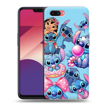 Пластиковый чехол на OPPO A3s с принтом Лило и Стич
