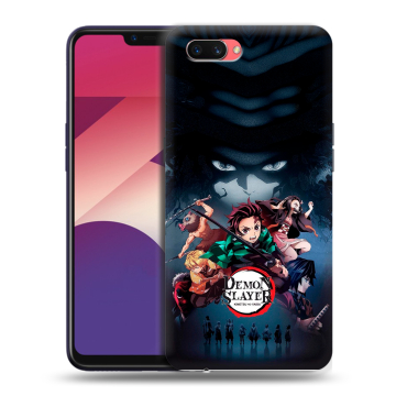 Пластиковый чехол на OPPO A3s с принтом Demon Slayer Клинок рассекающий демонов Пластиковый чехол на OPPO A3s с принтом Demon Slayer Клинок рассекающий демонов