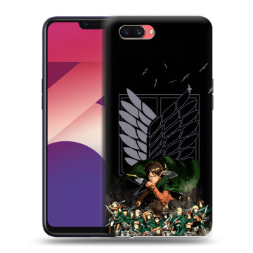 Пластиковый чехол на OPPO A3s с принтом Атака титанов
