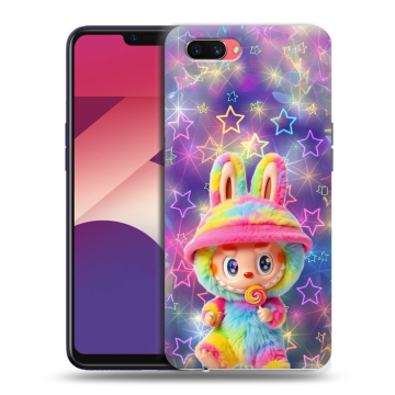 Пластиковый чехол на OPPO A3s с принтом Labubu Лабубу
