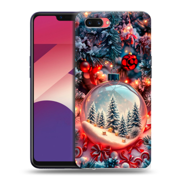 Пластиковый чехол на OPPO A3s с принтом Новый год
