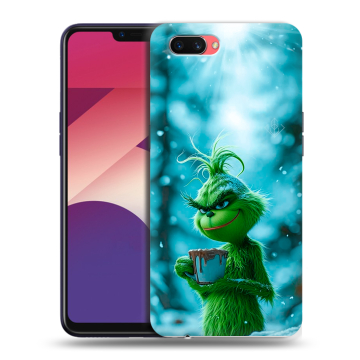 Пластиковый чехол на OPPO A3s с принтом Новый год гринч