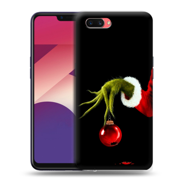 Пластиковый чехол на OPPO A3s с принтом Новый год Гринч