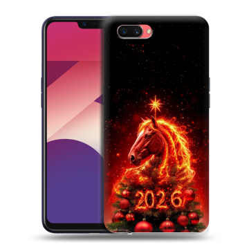Пластиковый чехол на OPPO A3s с принтом Новый год