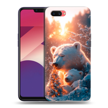 Пластиковый чехол на OPPO A3s с принтом Новый год