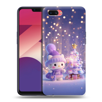 Пластиковый чехол на OPPO A3s с принтом Новый год