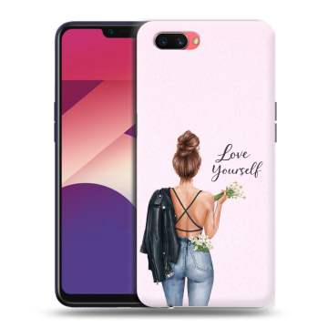 Пластиковый чехол на OPPO A3s с принтом женский