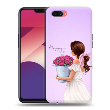 Пластиковый чехол на OPPO A3s с принтом женский