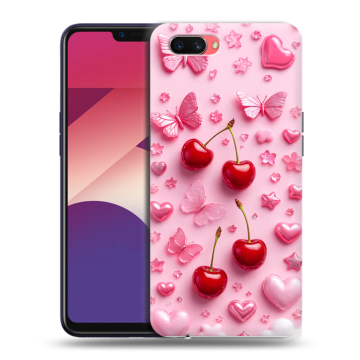 Пластиковый чехол на OPPO A3s с принтом для девочек