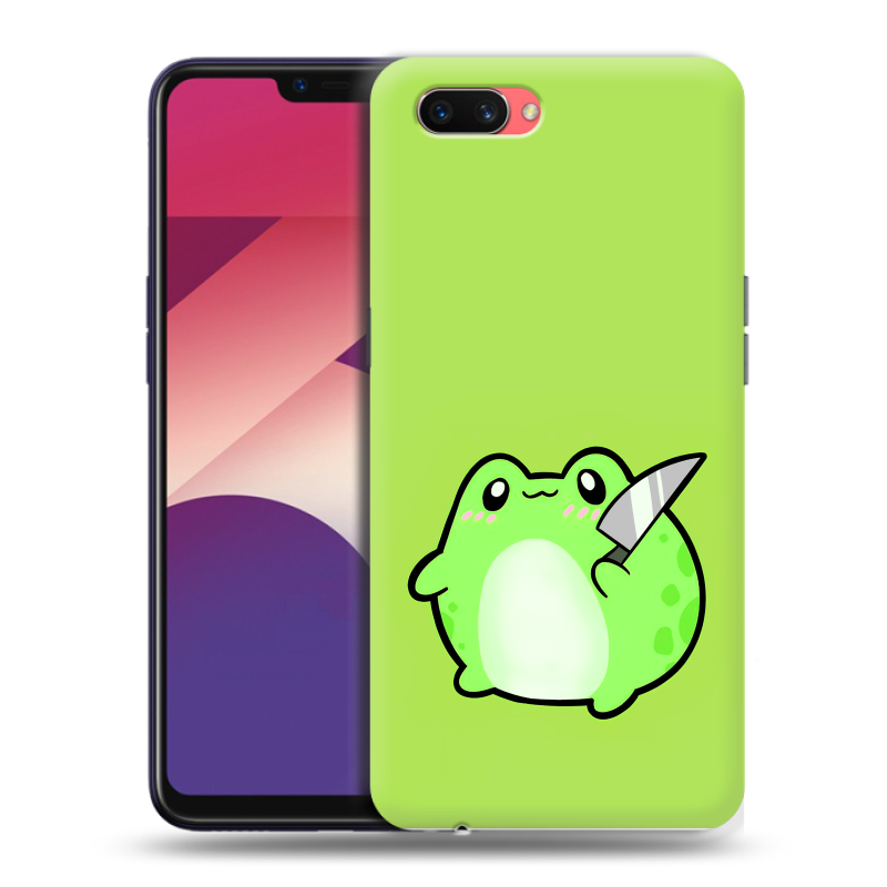 Пластиковый чехол на OPPO A3s с принтом Лягушенок Пластиковый чехол на OPPO A3s с принтом Лягушенок