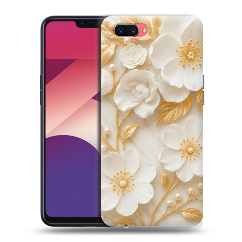 Пластиковый чехол на OPPO A3s с принтом Цветы Пластиковый чехол на OPPO A3s с принтом Цветы