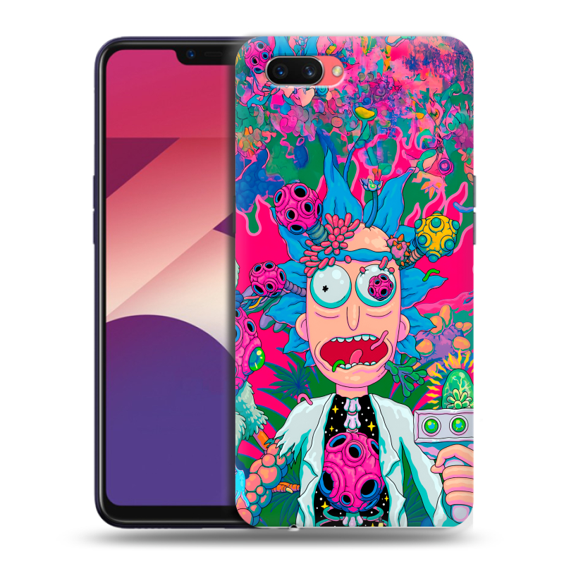 Пластиковый чехол на OPPO A3s с принтом Рик и Морти Rick Morty Пластиковый чехол на OPPO A3s с принтом Рик и Морти Rick Morty