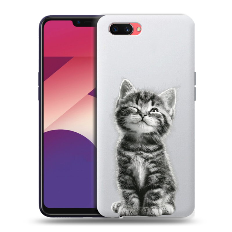 Пластиковый чехол на OPPO A3s с принтом Котенок Пластиковый чехол на OPPO A3s с принтом Котенок