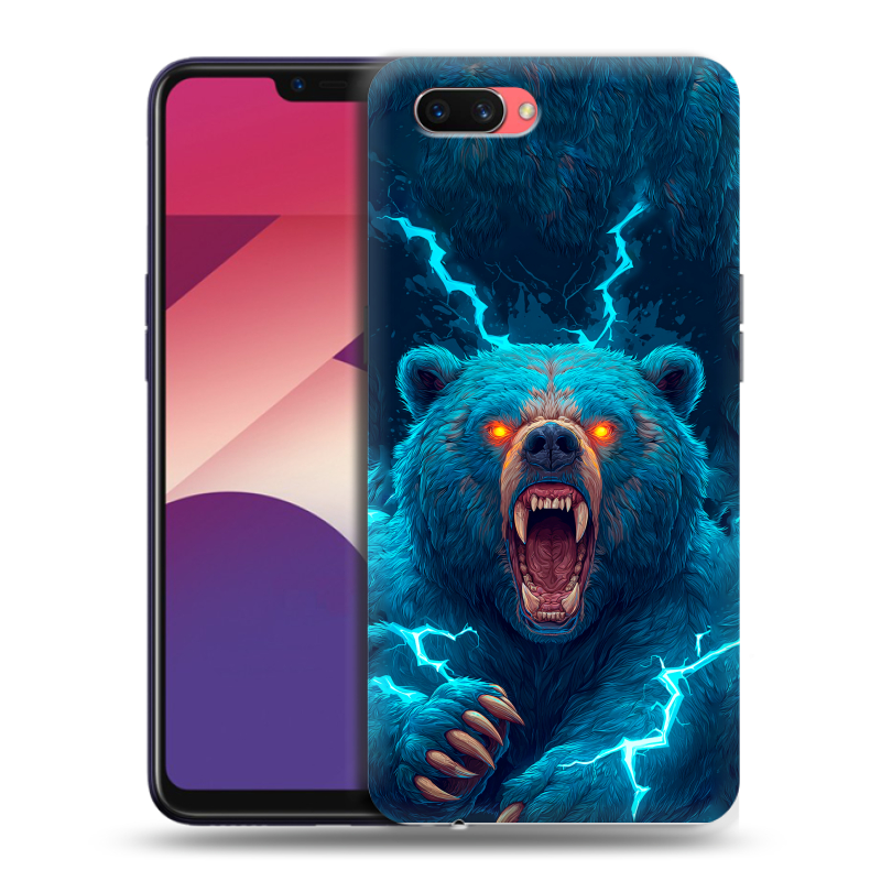 Пластиковый чехол на OPPO A3s с принтом Медведь Пластиковый чехол на OPPO A3s с принтом Медведь