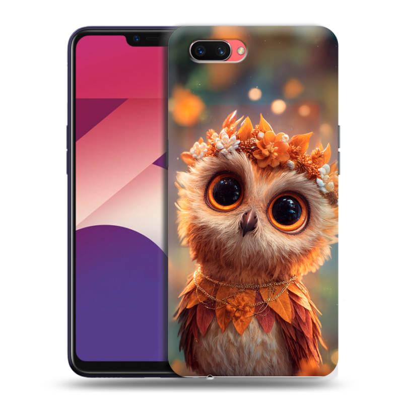 Пластиковый чехол на OPPO A3s с принтом Милая сова Пластиковый чехол на OPPO A3s с принтом Милая сова