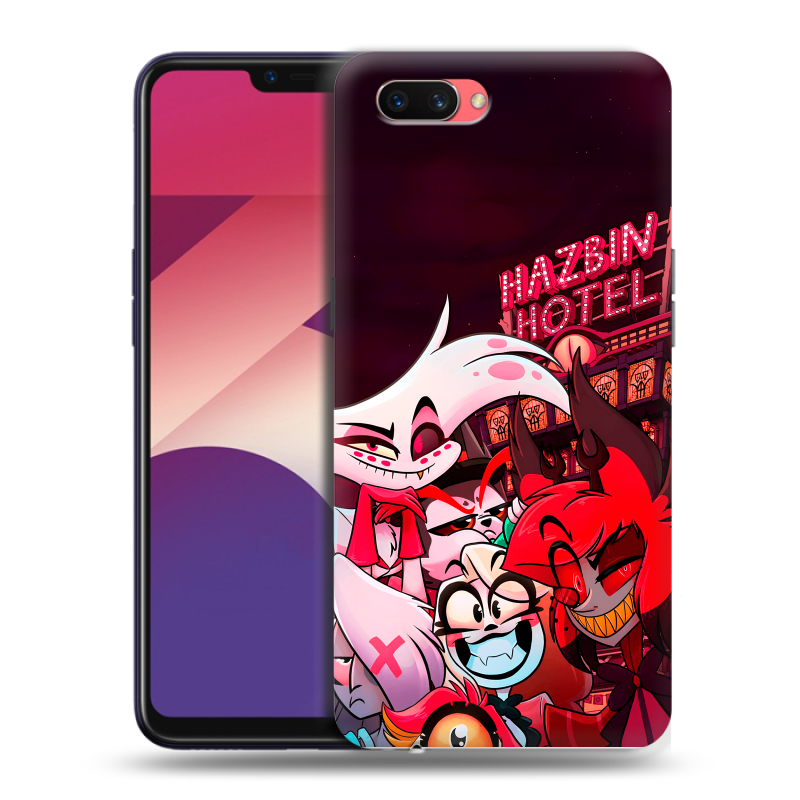 Пластиковый чехол на OPPO A3s с принтом Hazbin Hotel Отель Хазбин Пластиковый чехол на OPPO A3s с принтом Hazbin Hotel Отель Хазбин