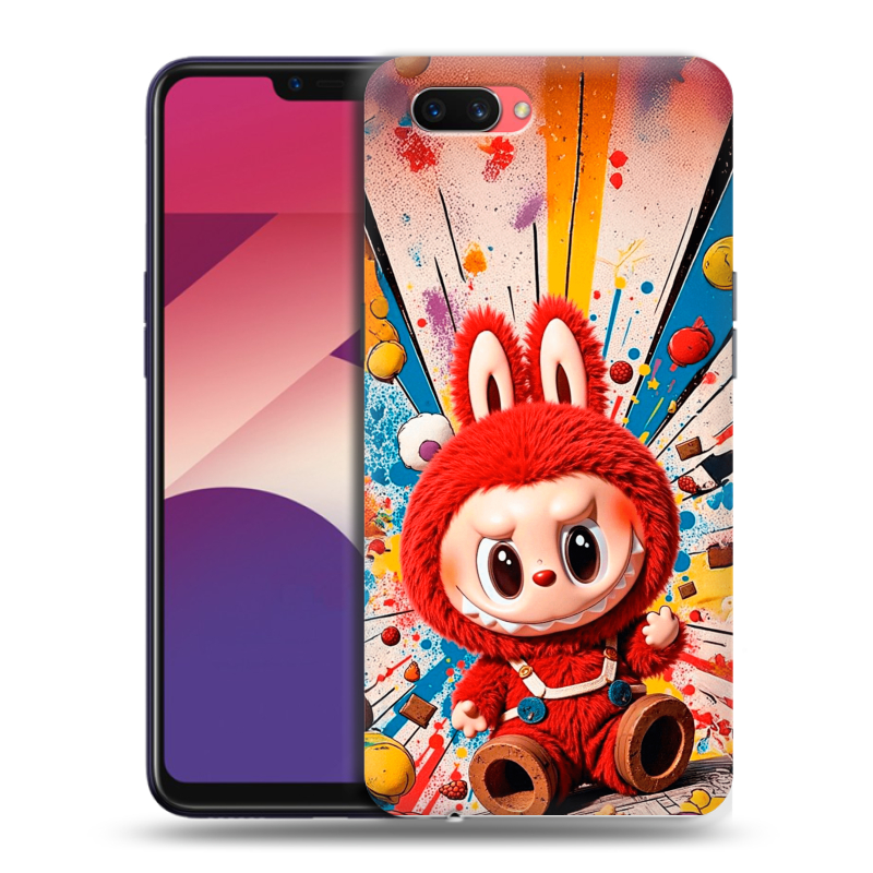 Пластиковый чехол на OPPO A3s с принтом Labubu Лабубу Пластиковый чехол на OPPO A3s с принтом Labubu Лабубу