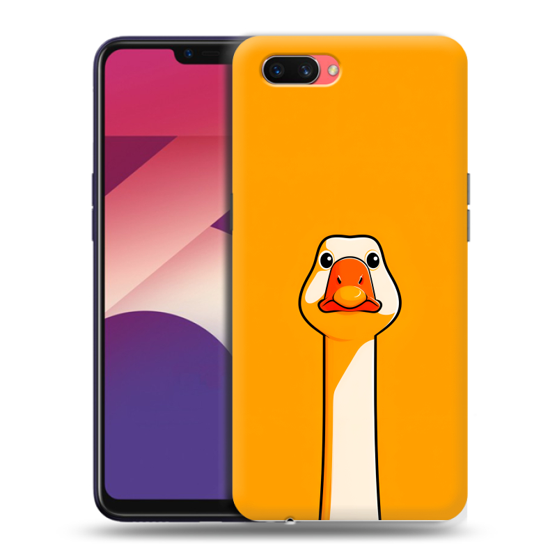 Пластиковый чехол на OPPO A3s с принтом Смешная утка Пластиковый чехол на OPPO A3s с принтом Смешная утка