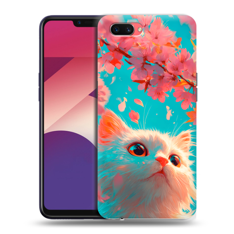 Пластиковый чехол на OPPO A3s с принтом Красивый кот Пластиковый чехол на OPPO A3s с принтом Красивый кот