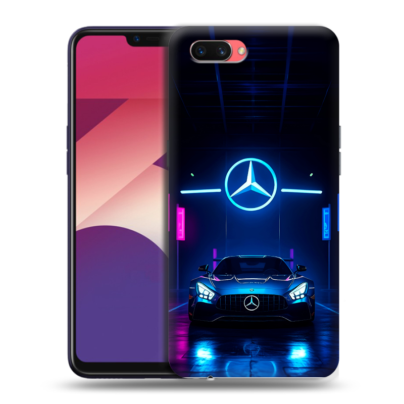 Пластиковый чехол на OPPO A3s с принтом Mercedes Мерседес Пластиковый чехол на OPPO A3s с принтом Mercedes Мерседес