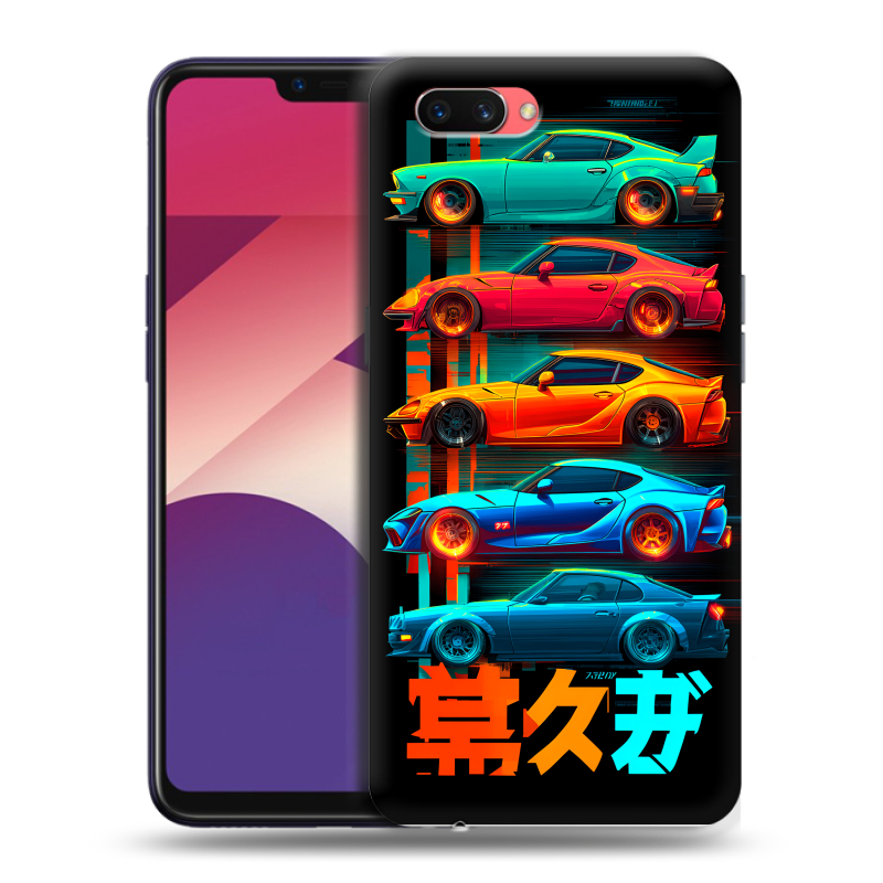 Пластиковый чехол на OPPO A3s с принтом машины тачки Пластиковый чехол на OPPO A3s с принтом машины тачки