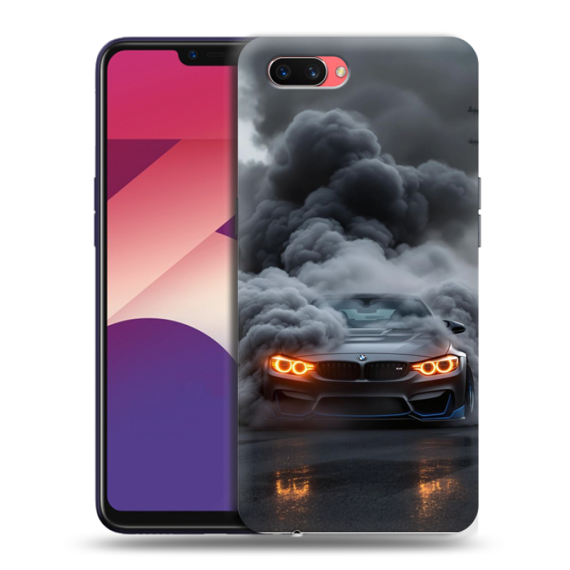 Пластиковый чехол на OPPO A3s с принтом BMW БМВ Пластиковый чехол на OPPO A3s с принтом BMW БМВ