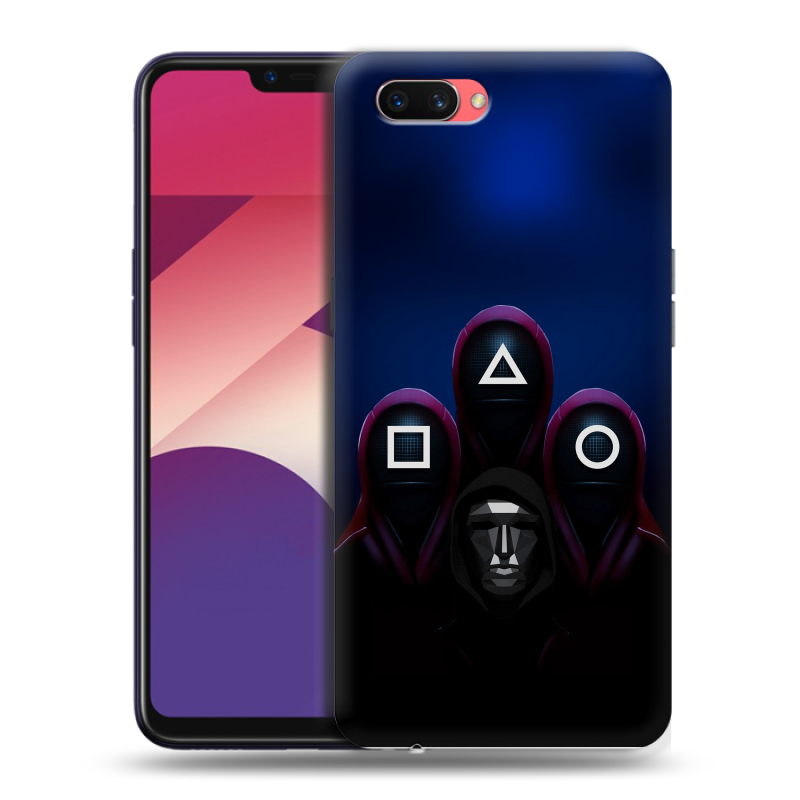 Пластиковый чехол на OPPO A3s с принтом Игра Кальмара Пластиковый чехол на OPPO A3s с принтом Игра Кальмара