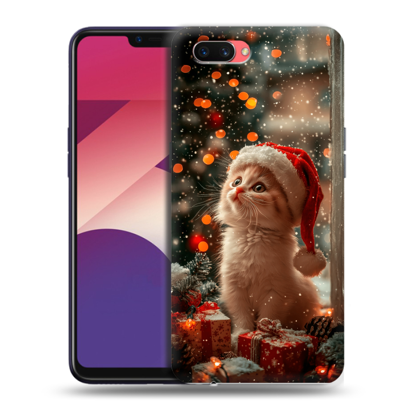 Пластиковый чехол на OPPO A3s с принтом Новый год Пластиковый чехол на OPPO A3s с принтом Новый год