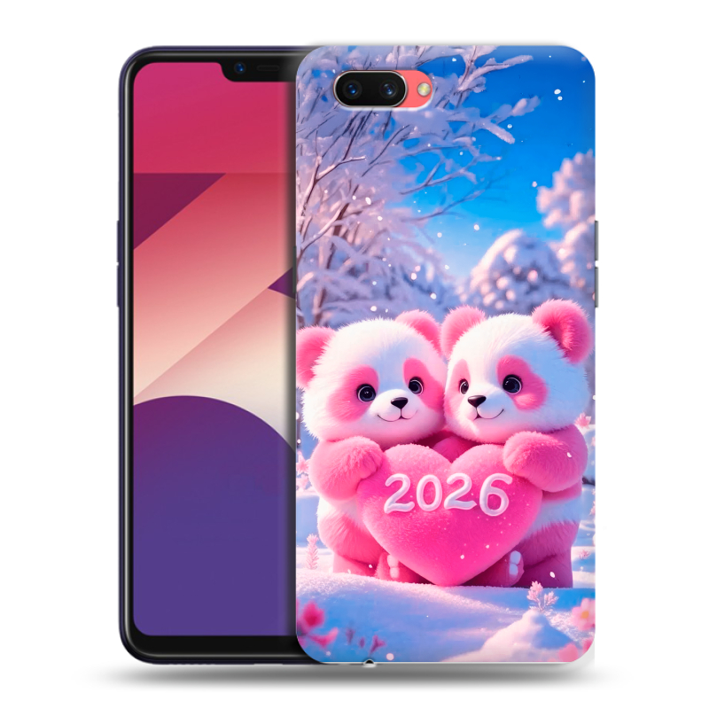 Пластиковый чехол на OPPO A3s с принтом Новый год Пластиковый чехол на OPPO A3s с принтом Новый год