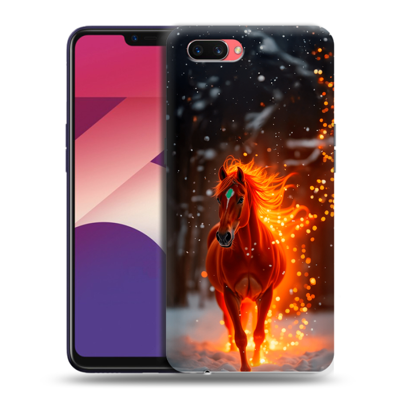 Пластиковый чехол на OPPO A3s с принтом Новый год Пластиковый чехол на OPPO A3s с принтом Новый год