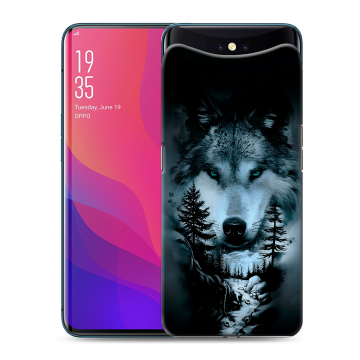 Силиконовый чехол на OPPO Find X с принтом Лесной волк Силиконовый чехол на OPPO Find X с принтом Лесной волк