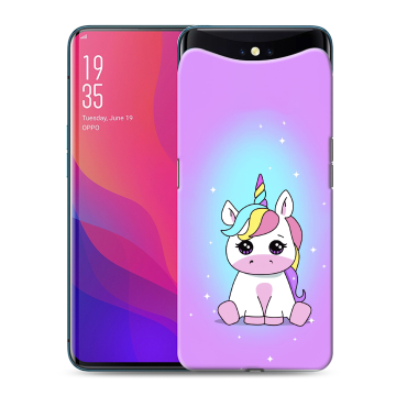 Силиконовый чехол на OPPO Find X с принтом Единорог
