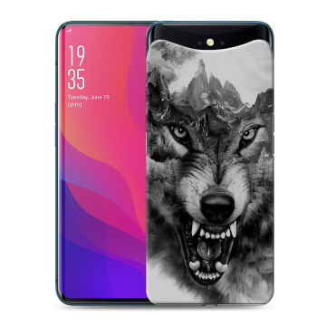 Силиконовый чехол на OPPO Find X с принтом Волк