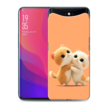 Силиконовый чехол на OPPO Find X с принтом Милые котики Силиконовый чехол на OPPO Find X с принтом Милые котики